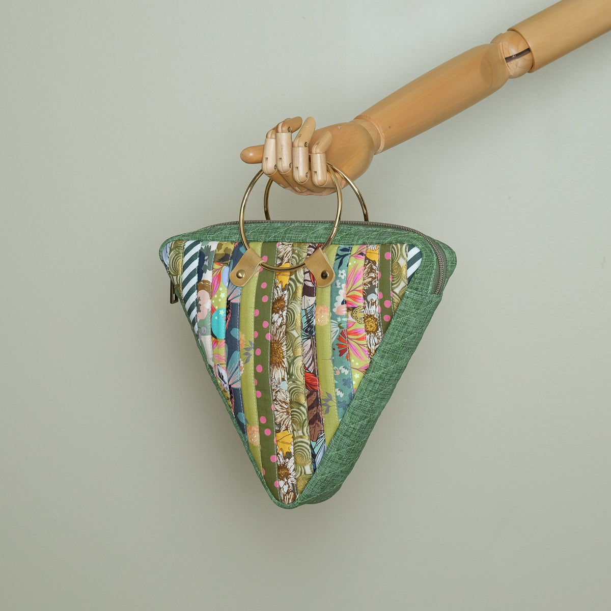 Triangle Quilted Bag (Green)