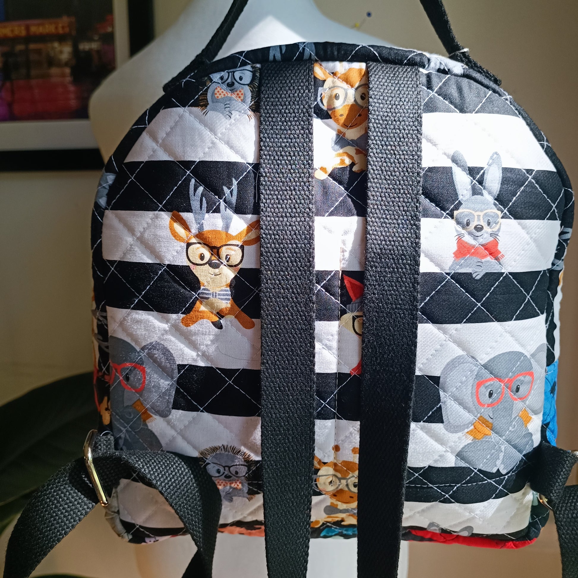 floral mini backpack hogh quality 5 All Cotton Quilted Mini Backpack (Floral, Animal)