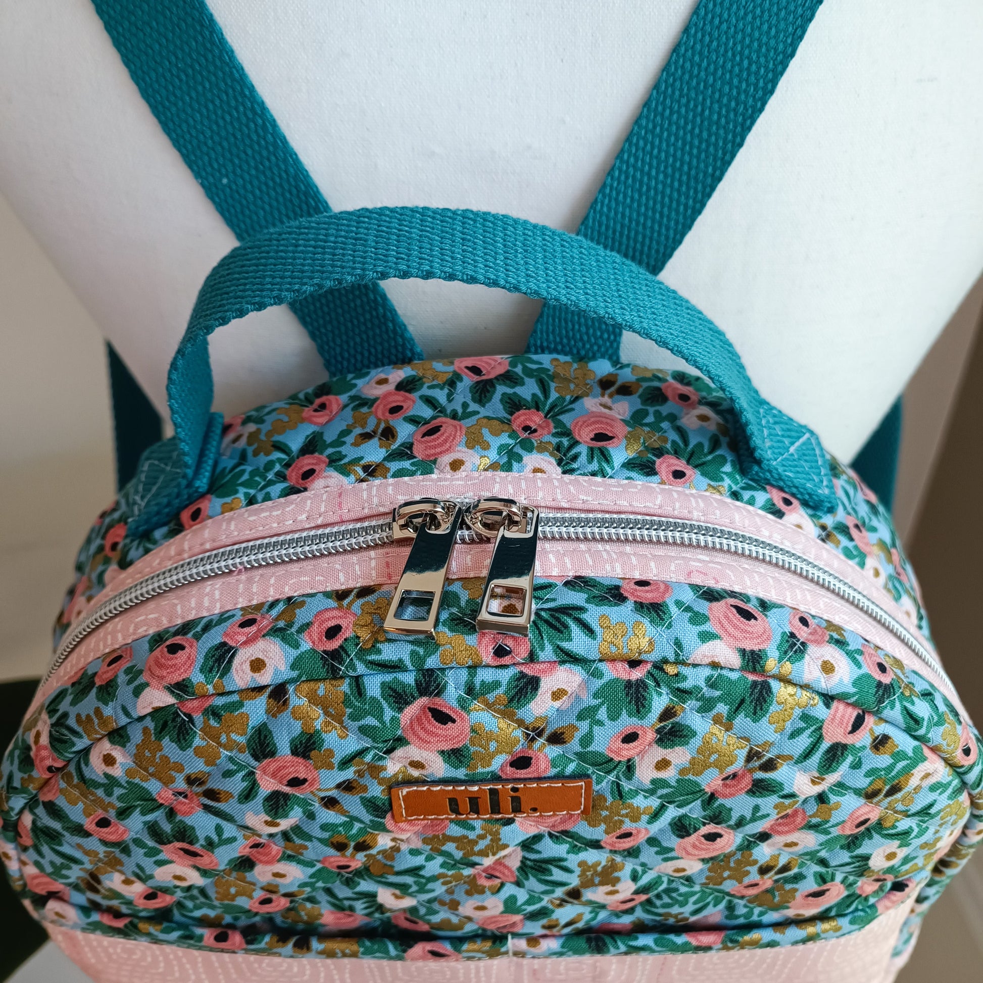 All Cotton Quilted Mini Backpack (Floral) – Uli Bags