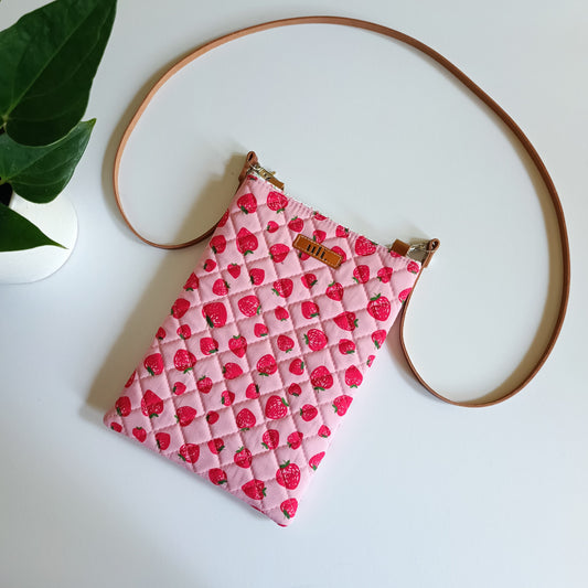 Quilted Travel Bag (Red & Pink, Strawberry)