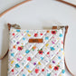 Quilted Travel Bag (White, Colorful Flower)