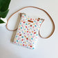Quilted Travel Bag (White, Colorful Flower)