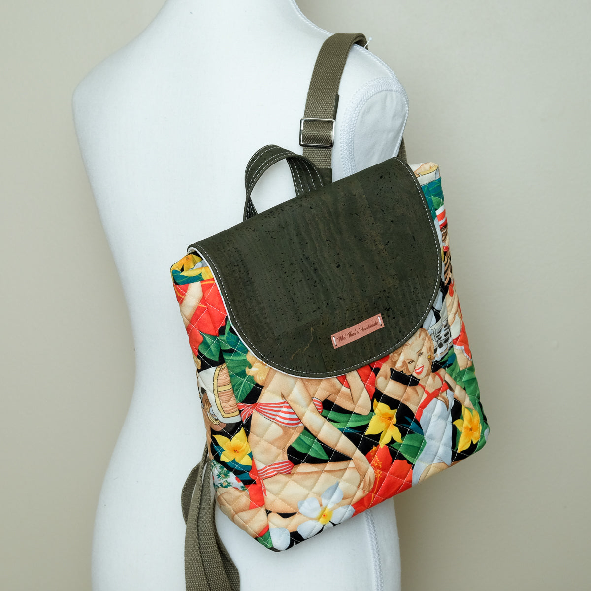 Cork Quilted Mini Backpack (Marilyn Monroe)