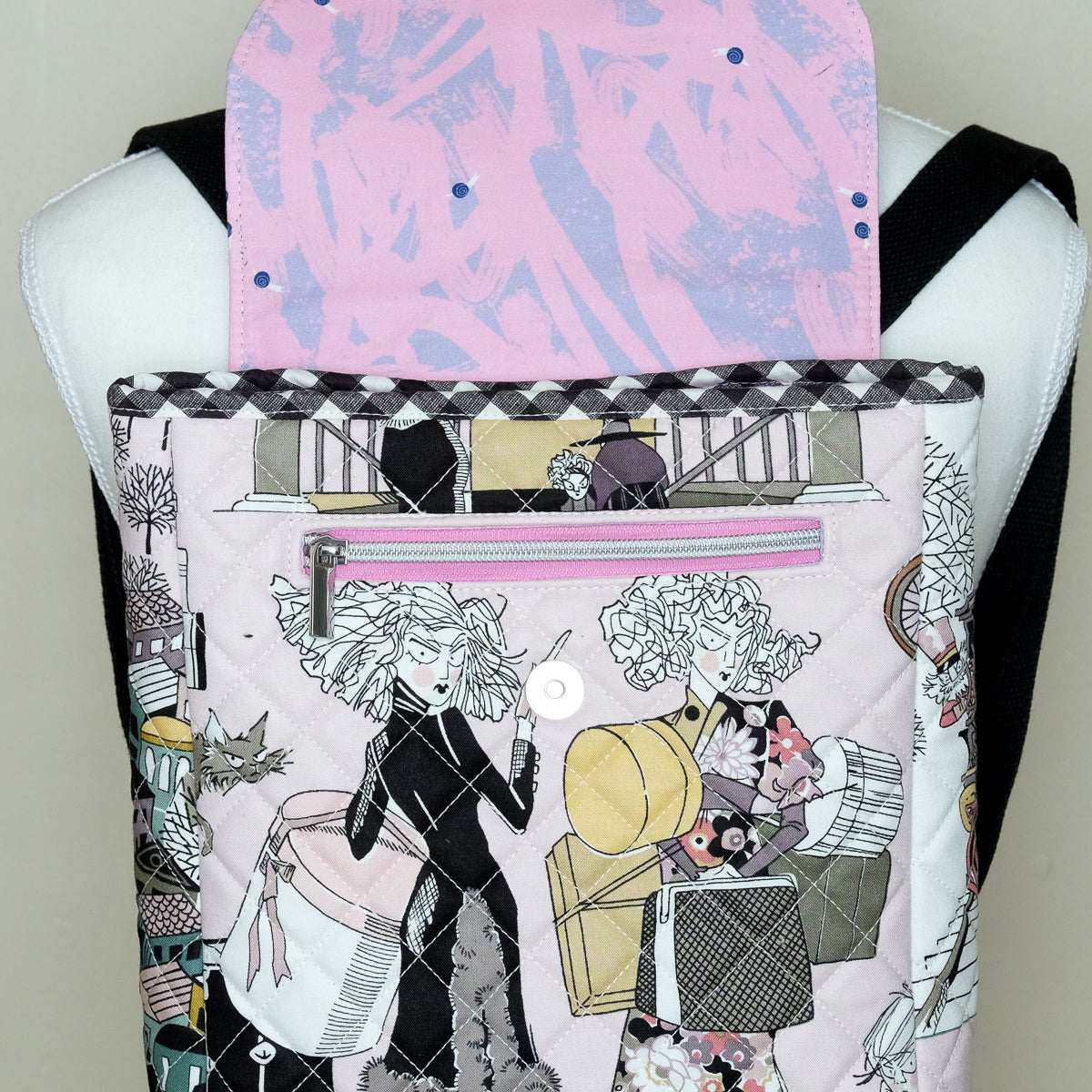 Cork Quilted Mini Backpack (Spooky Seamstress)