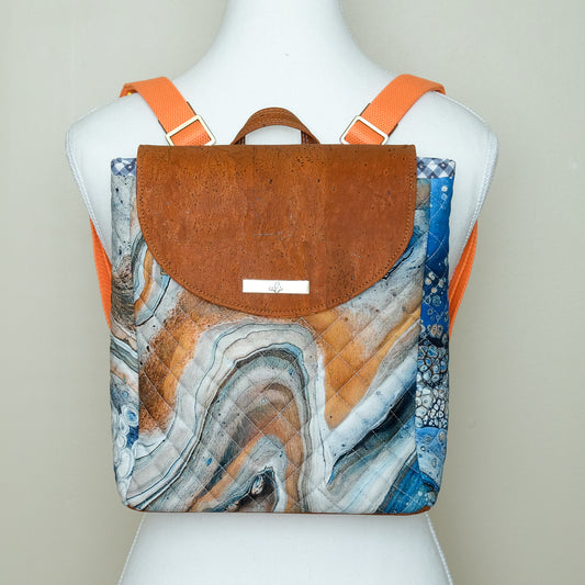 Cork Quilted Mini Backpack (Satelite View)