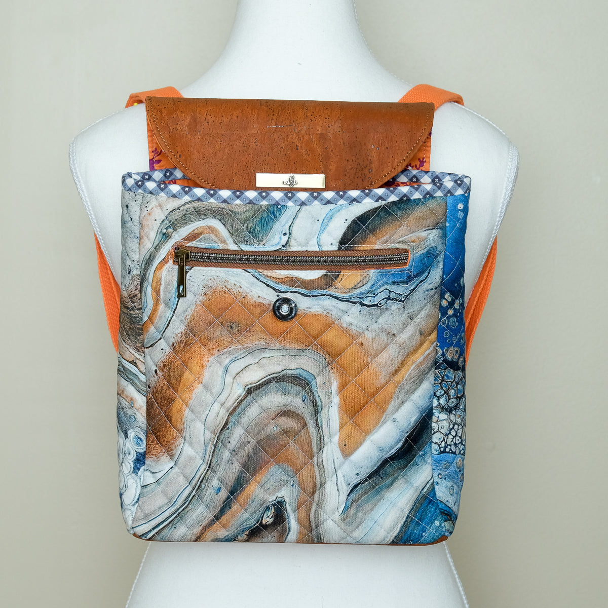 Cork Quilted Mini Backpack (Satelite View)