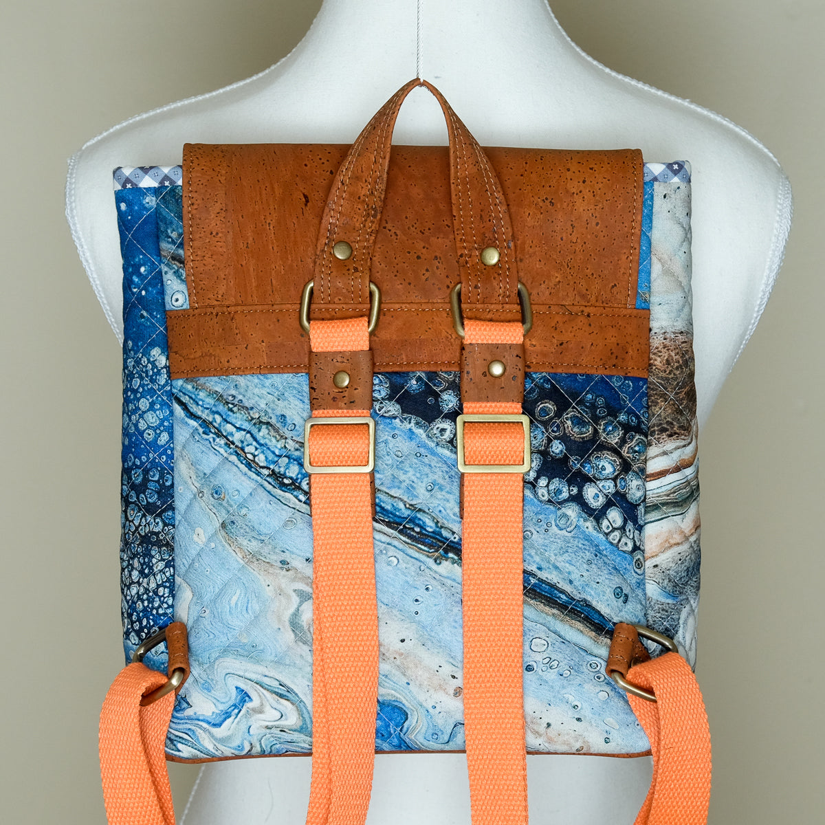 Cork Quilted Mini Backpack (Satelite View)