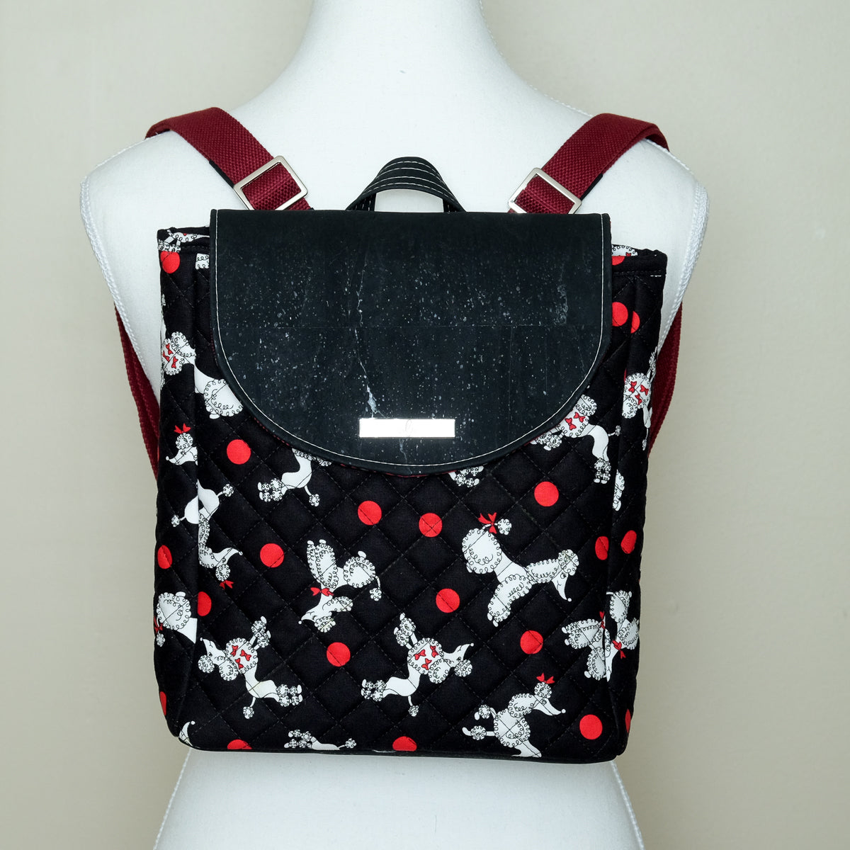Cork Quilted Mini Backpack (Poodle)