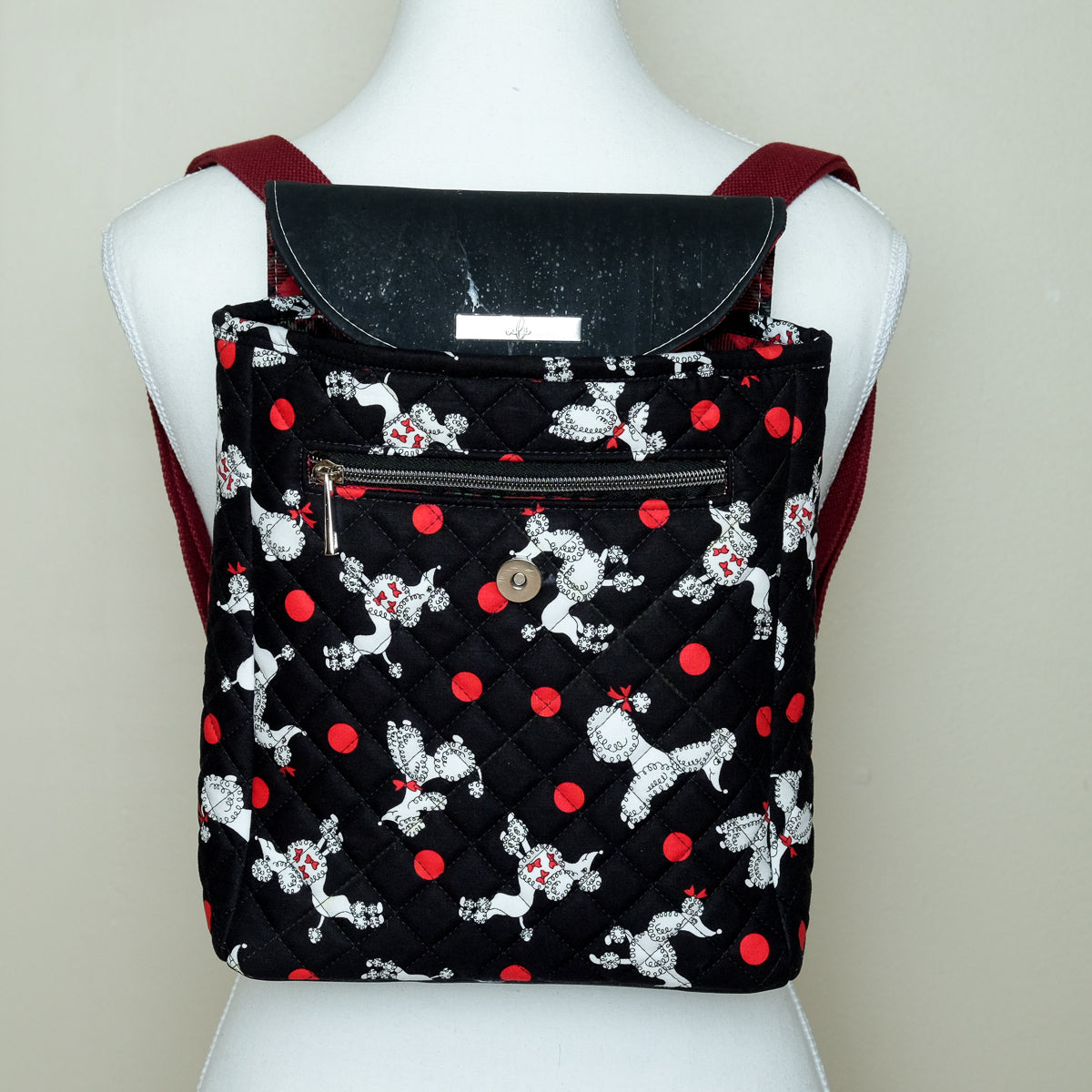 Cork Quilted Mini Backpack (Poodle)