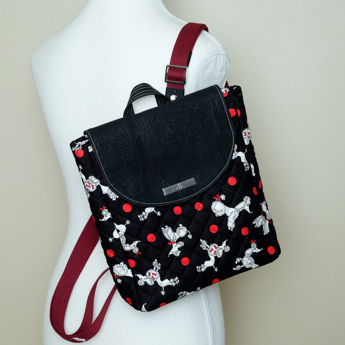 Cork Quilted Mini Backpack (Poodle)