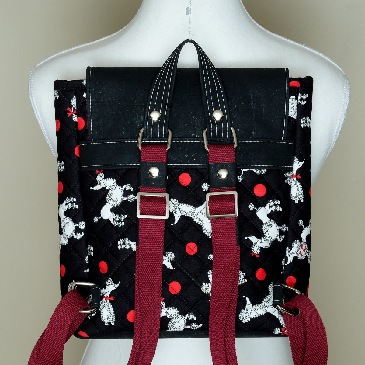 Cork Quilted Mini Backpack (Poodle)