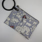 Quilted Wooden Pouch (Grey, white flowers)